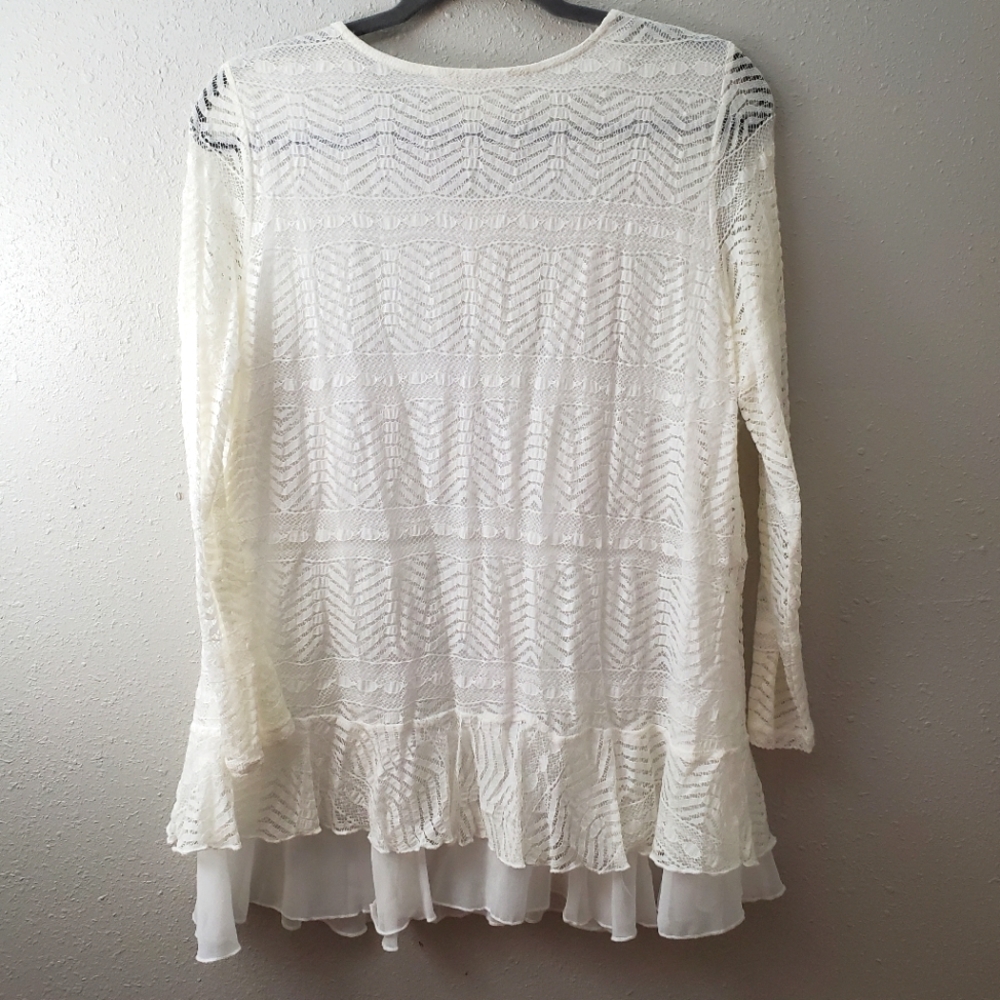 NWT Krazy Kat Boutique style Lace Blouse size Large - Picture 2 of 6